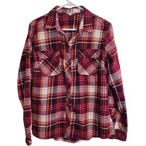 Duluth Trading Co. Womens Flannel Shirt Plaid Size XL Gorpcore Workwear Grunge